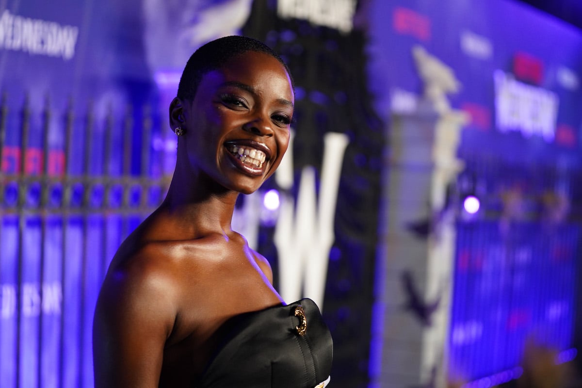 Joy Sunday smiles at the world premiere of Netflix's "Wednesday" in a black dress