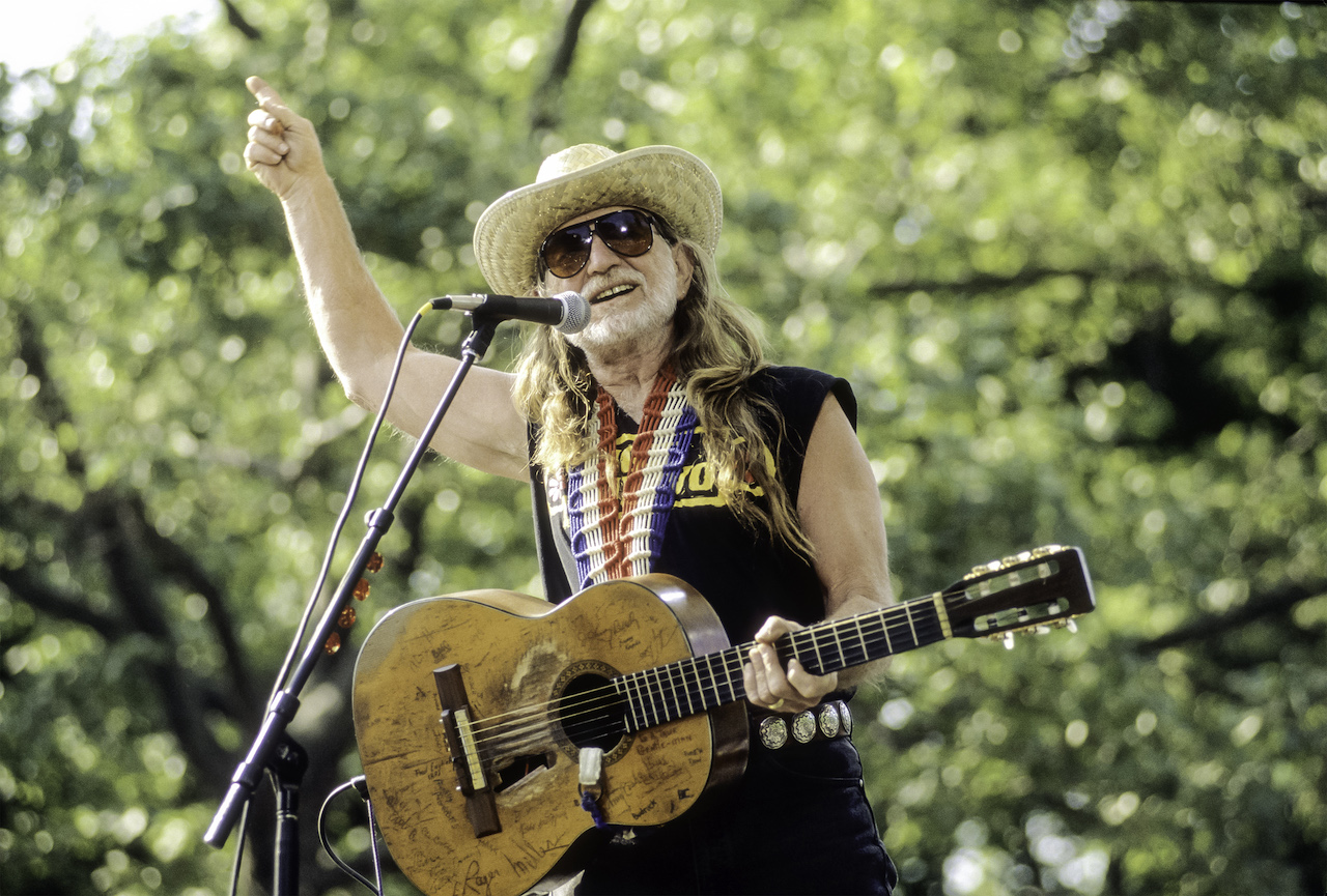 Willie Nelson performs with The Highwaymen at Central Park SummerStage, New York, New York, May 23, 1993.