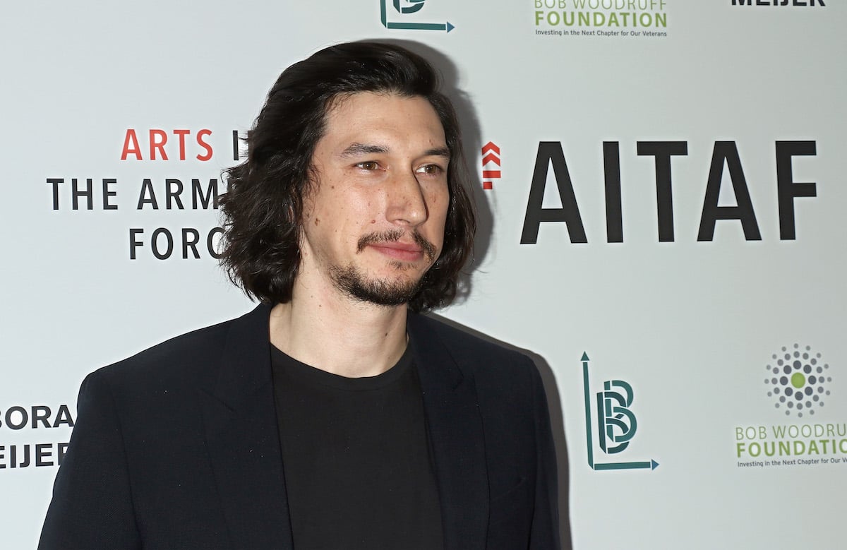 Adam Driver posing for an Arts in the Armed Forces (AITAF) event in 2016