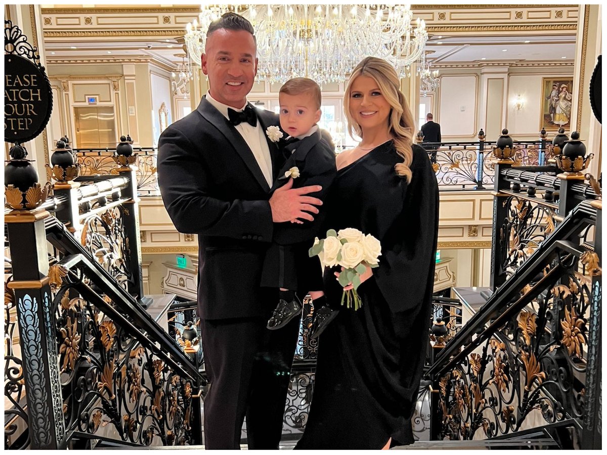 Mike 'The Situation' Sorrentino, Romeo Reign, and Lauren Sorrentino, who is pregnant with their second baby, in a post from Mike's Twitter
