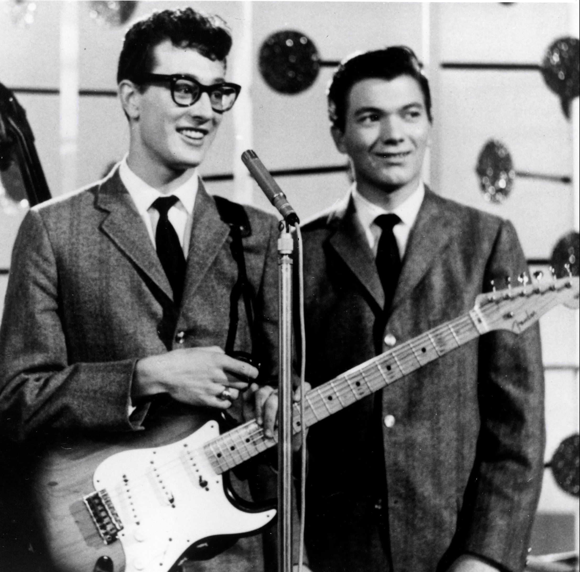 Buddy Holly with a guitar