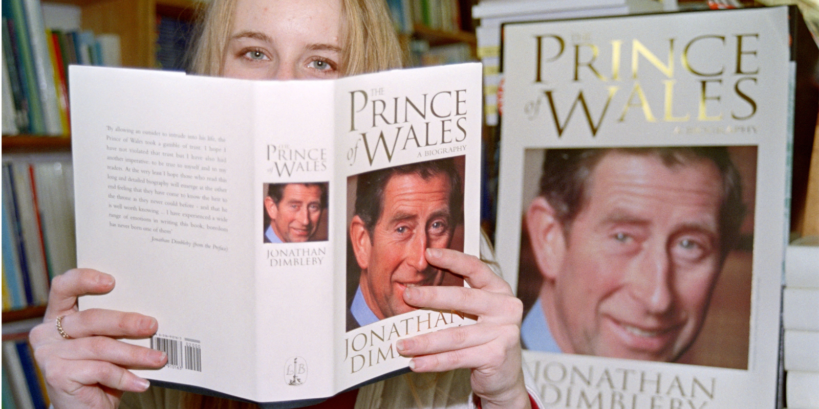 Caroline Norman of Foyles bookshop takes a look at Jonathan Dimbleby's highly publicised biography of Prince Charles, in London on November 1, 1994.