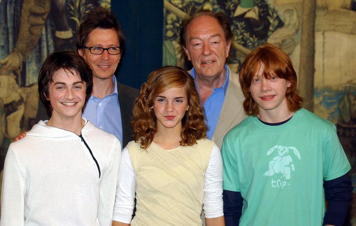Gary Oldman, Michael Gambon, Daniel Radcliffe, Emma Watson, and Rupert Grint promoting 'Harry Potter and the Prisoner of Azkaban'