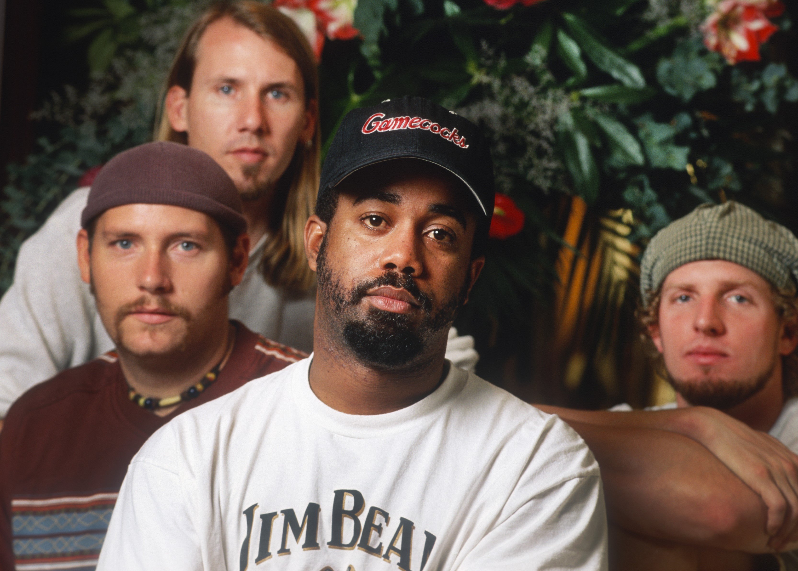 Hootie & the Blowfish by a plant during the "Only Wanna Be with You" era