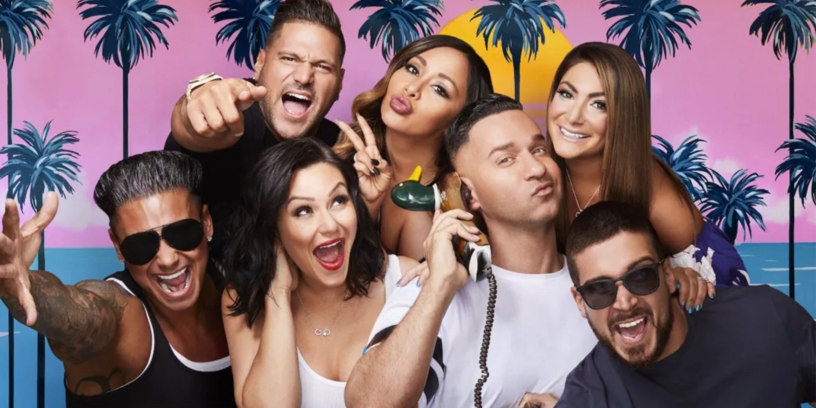 Jersey Shore cast poses for MTV photograph.