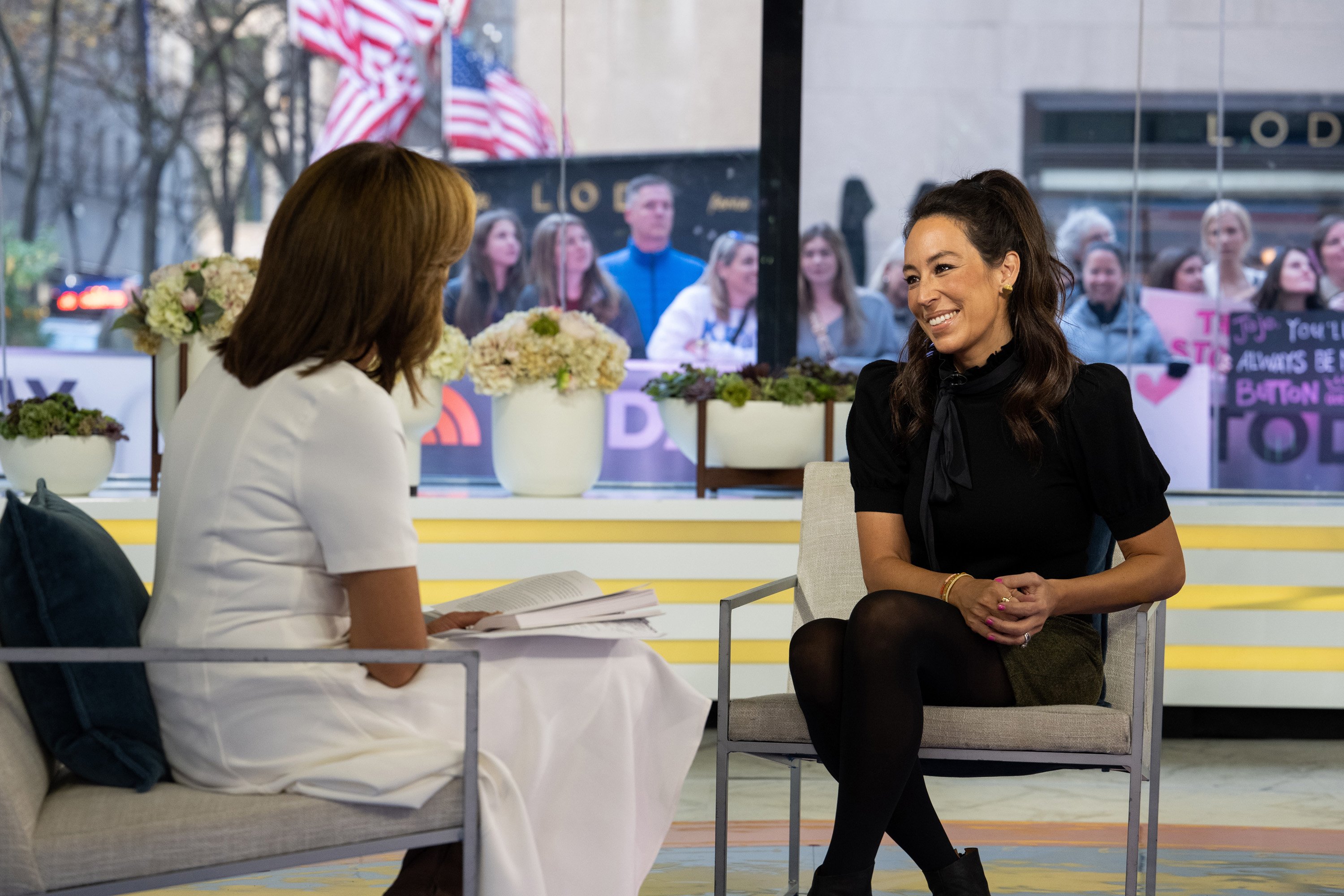 Joanna Gaines talks to Hoda Kotb on the Today show.