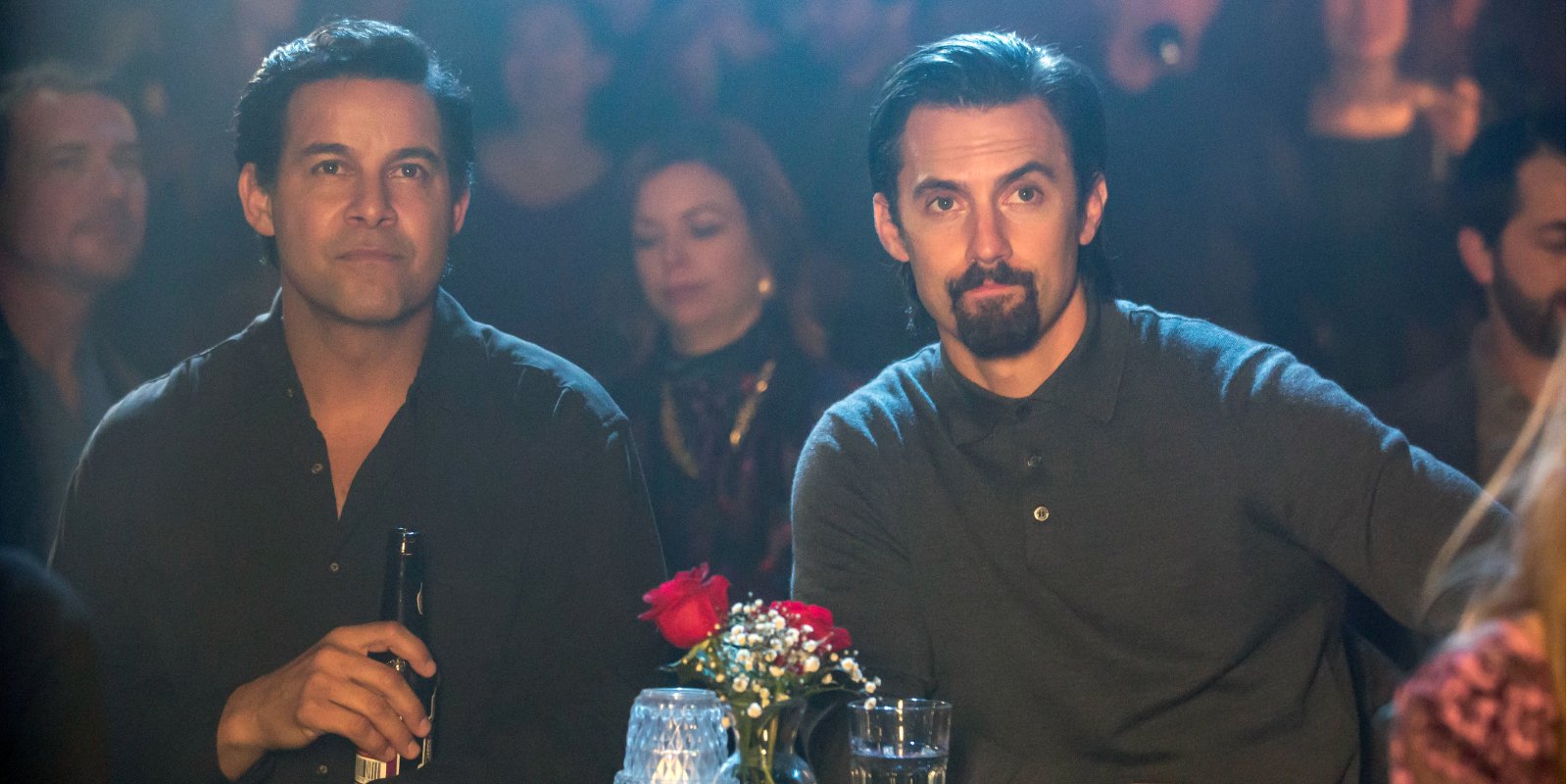 Jon Huertas and Milo Ventimiglia on the set of NBC's 'This Is Us.'