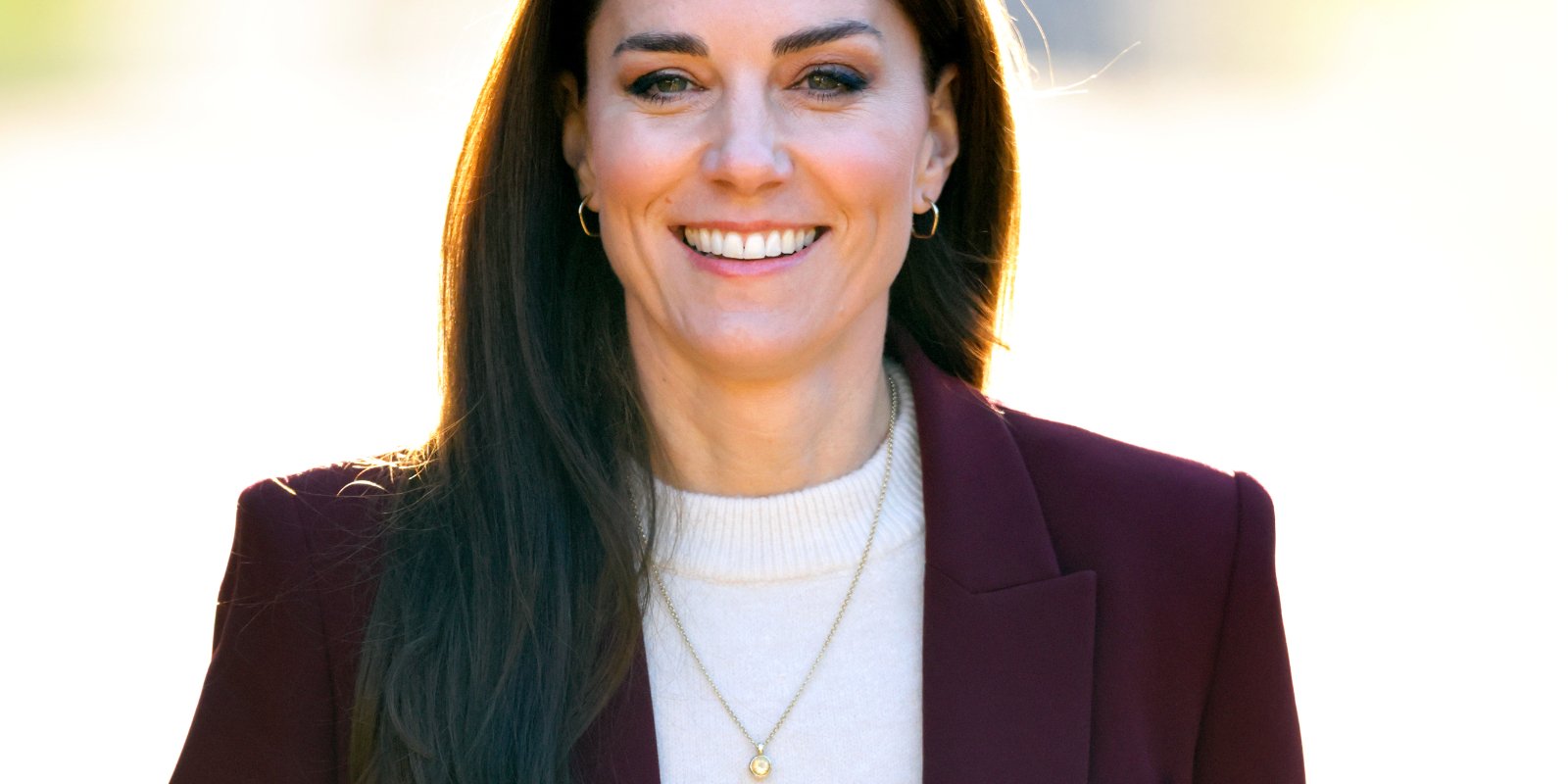 Kate Middleton wears a citrine pendant at a royal event in 2023.