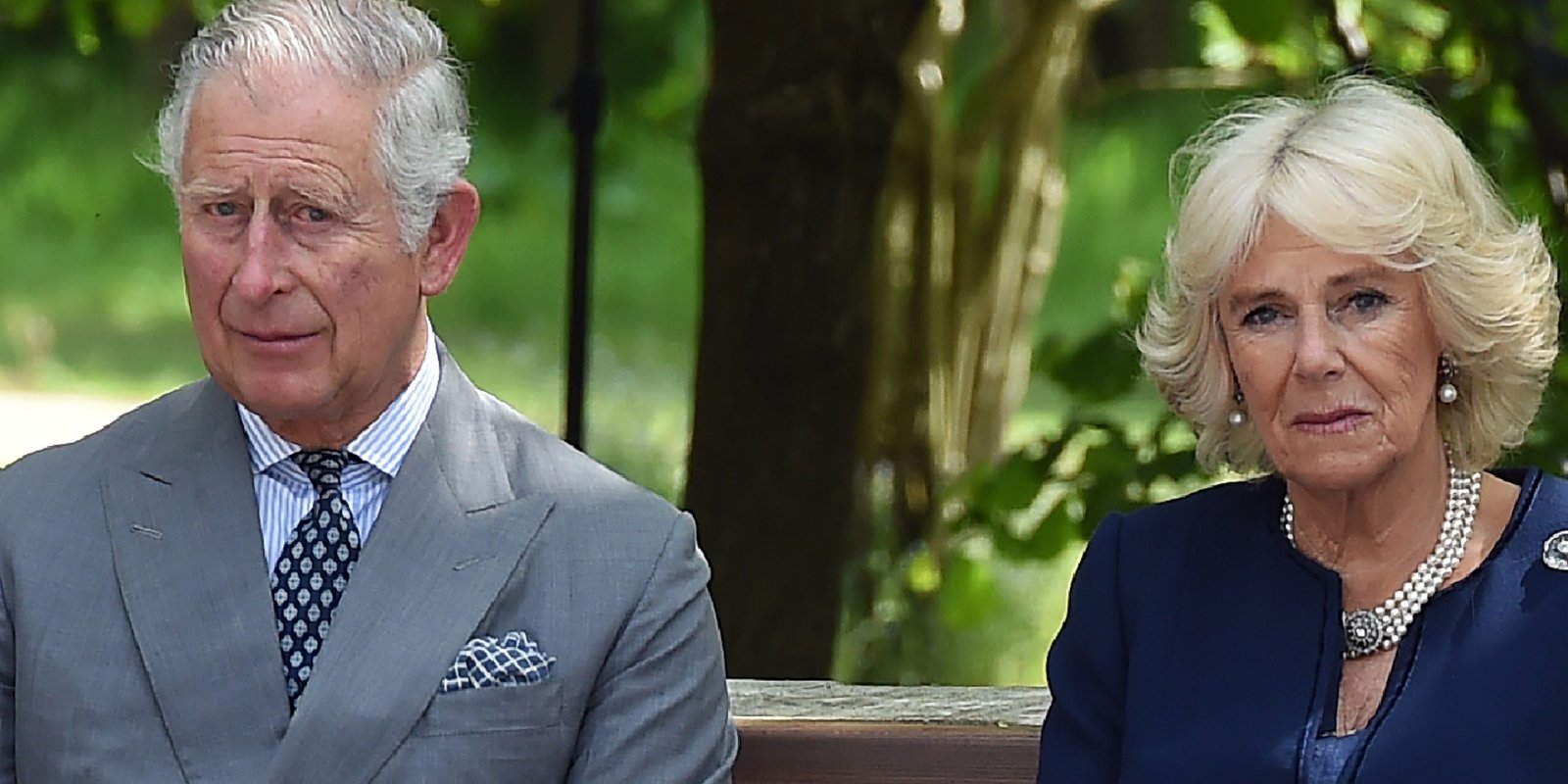 King Charles III and Camilla, Duchess of Cornwall, attend the dedication service for the National Memorial to British Victims of Overseas Terrorism at the National Memorial Arboretum on May 17, 2018 in Alrewas, England.