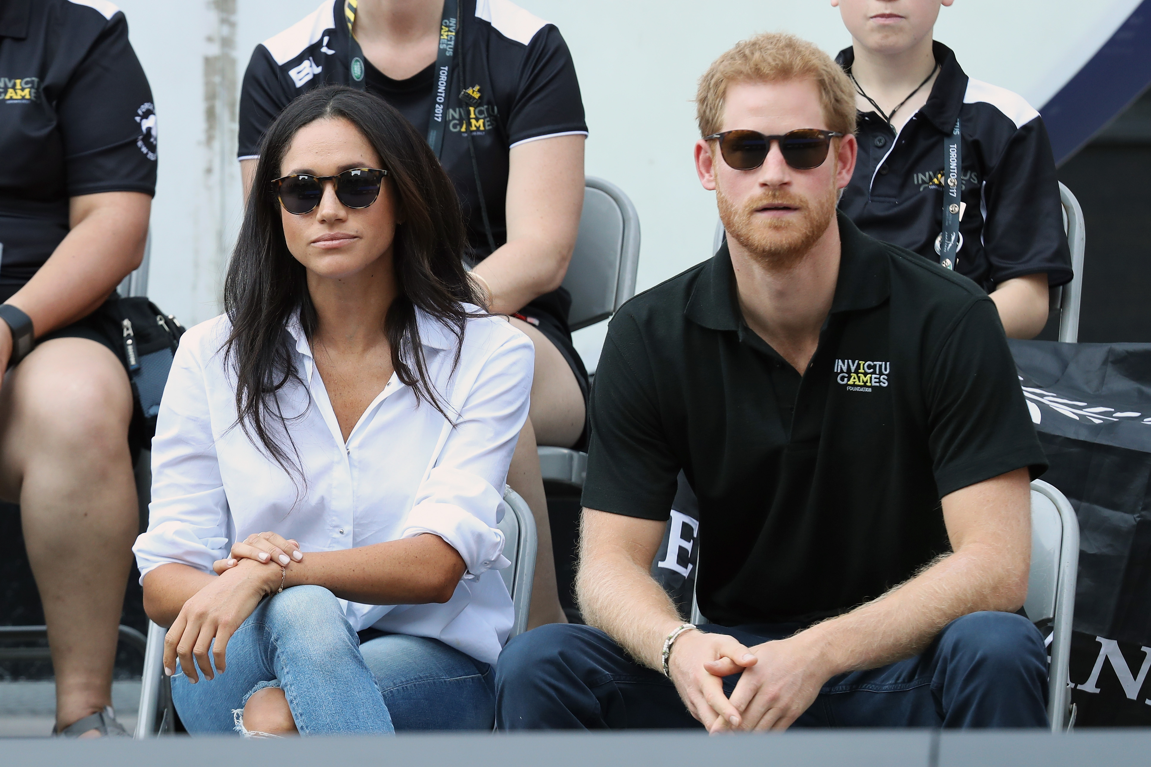 Meghan Markle and Prince Harry watch the Invictus Games.