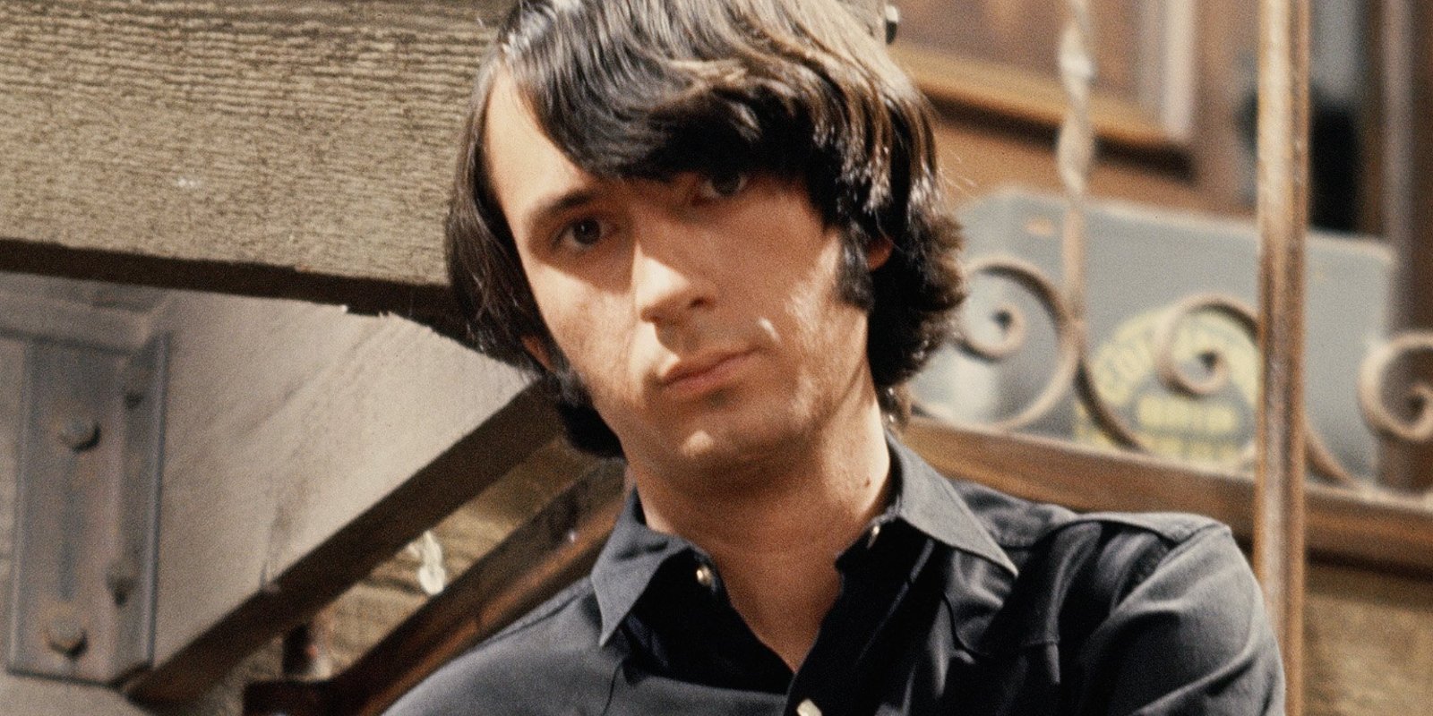 Mike Nesmith on the set of 'The Monkees' television series.