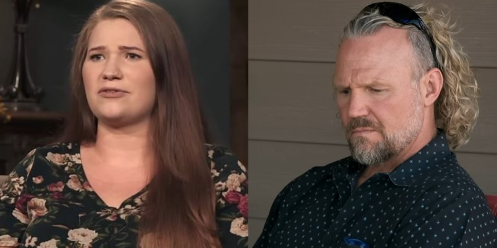 Mykelti Padron and Kody Brown in side-by-side photographs taken on the set of TLC's 'Sister Wives.'