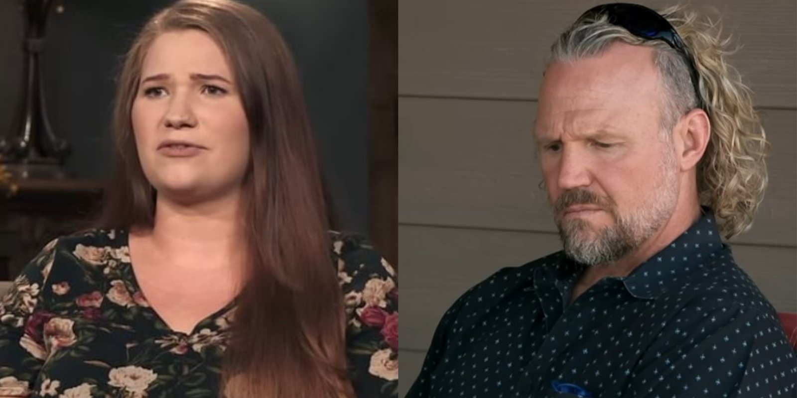Mykelti Padron and Kody Brown in side-by-side photographs taken on the set of TLC's 'Sister Wives.'