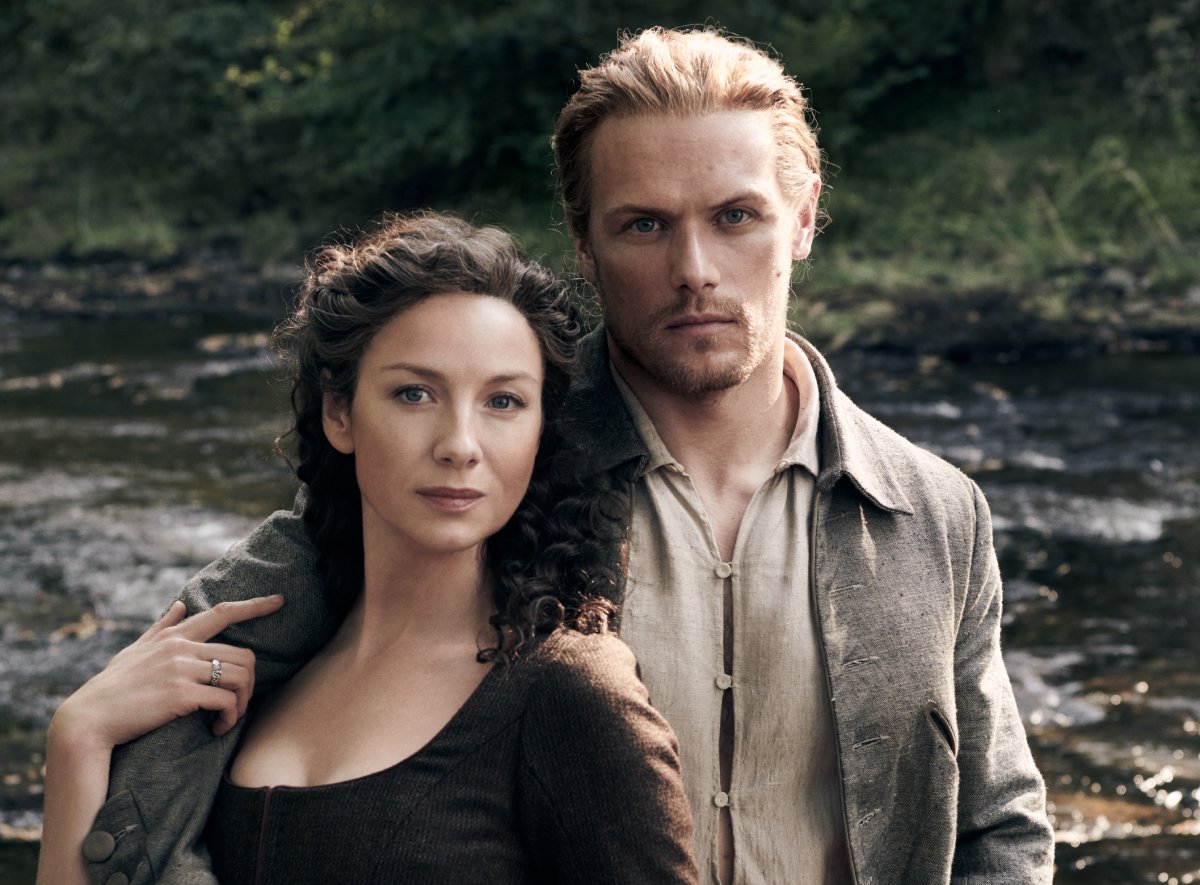 Outlander stars Sam Heughan and Caitriona Balfe as Jamie and Claire Fraser