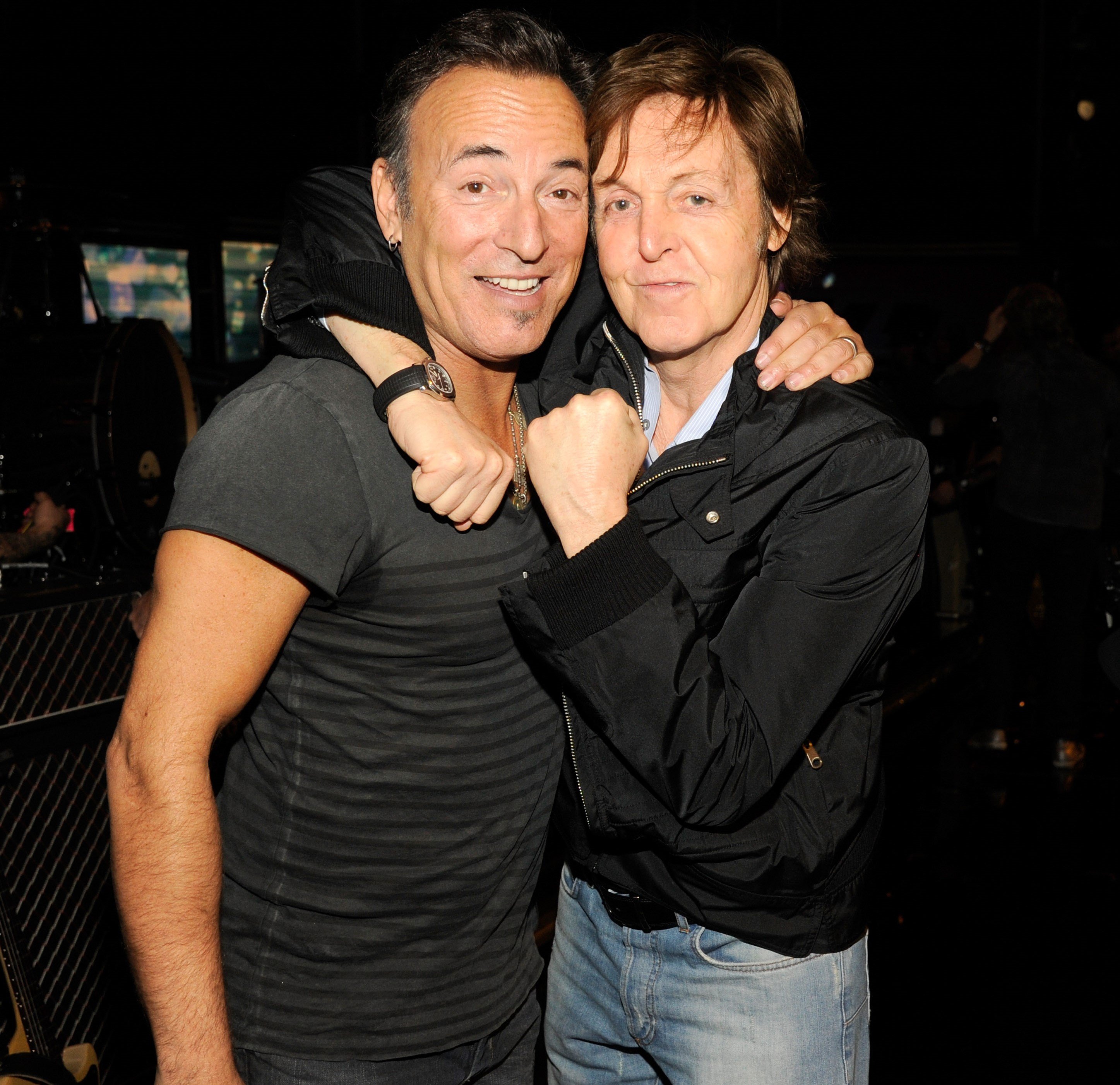 Bruce Springsteen and Paul McCartney wearing black