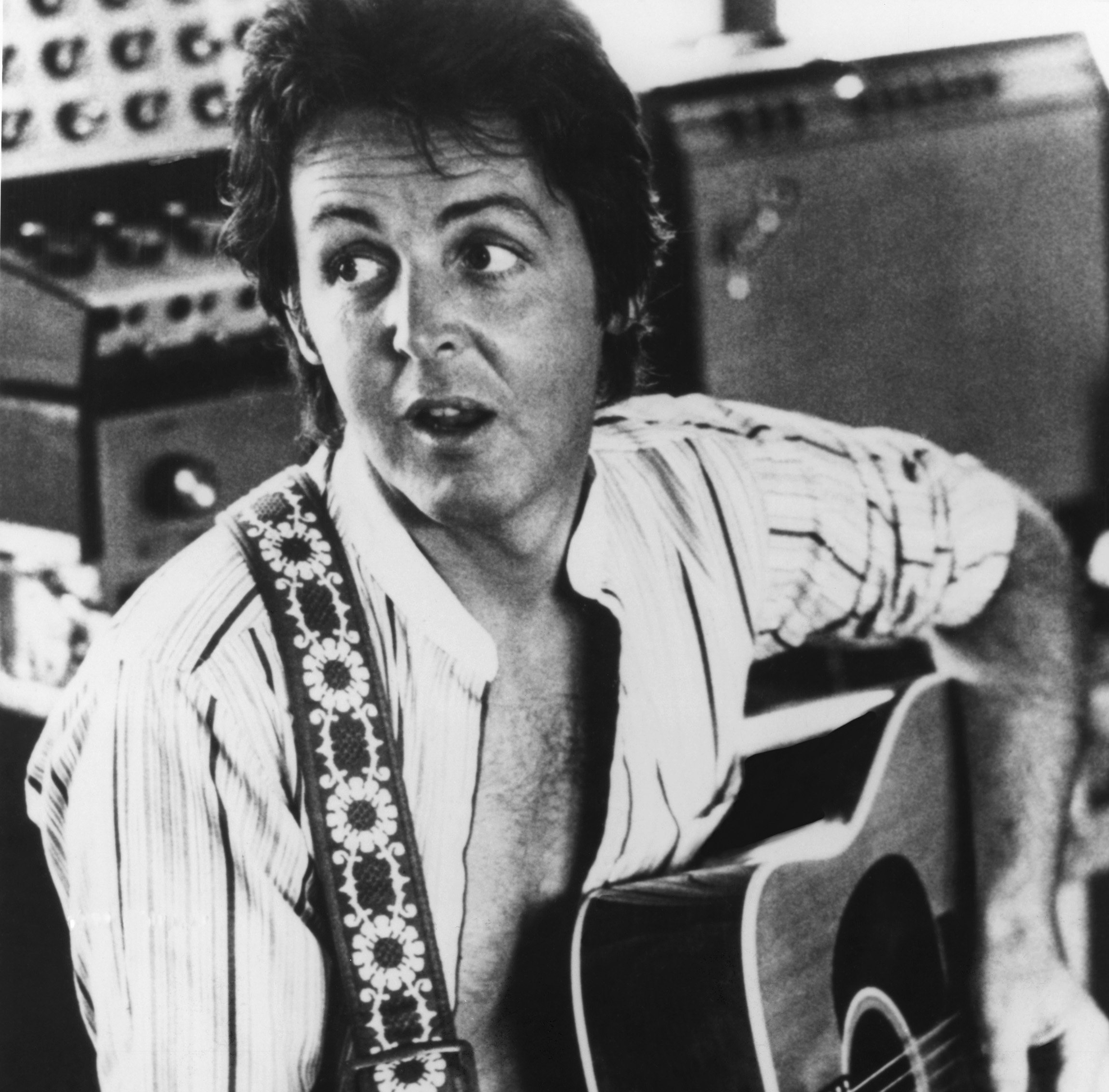 Paul McCartney with a guitar