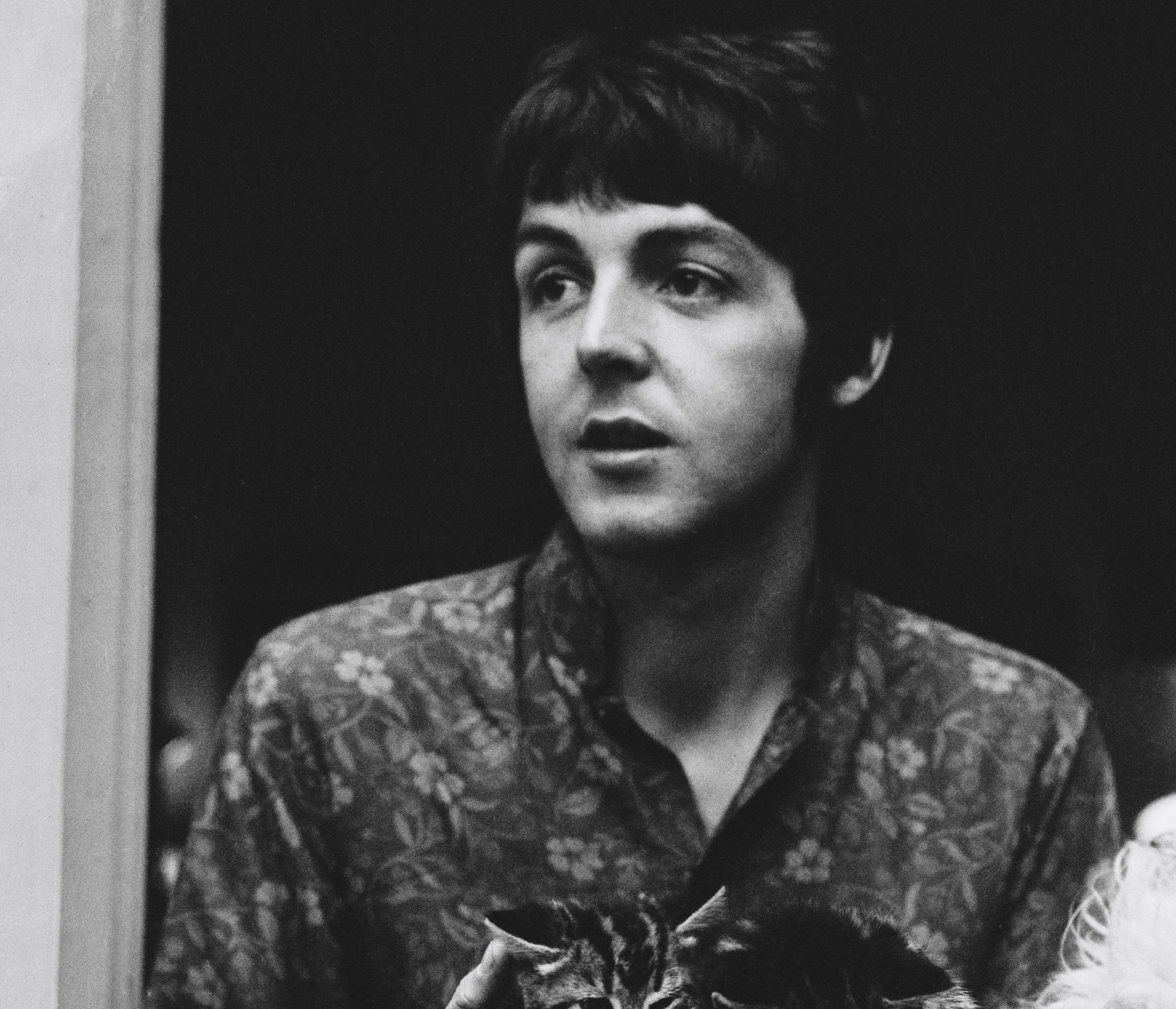 Paul McCartney in black-and-white