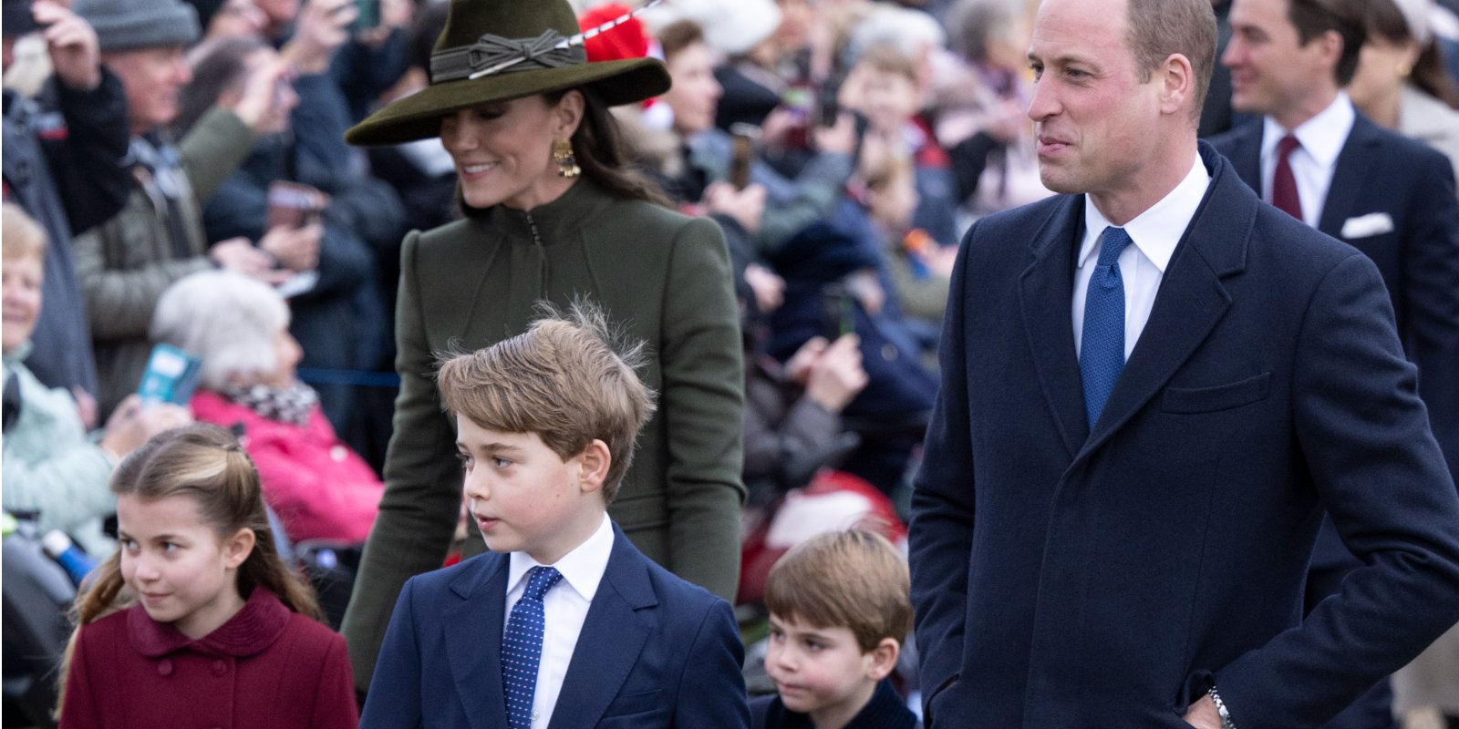 Prince William and Kate Middleton with their children Princes George and Louis and Princes Charlotte.