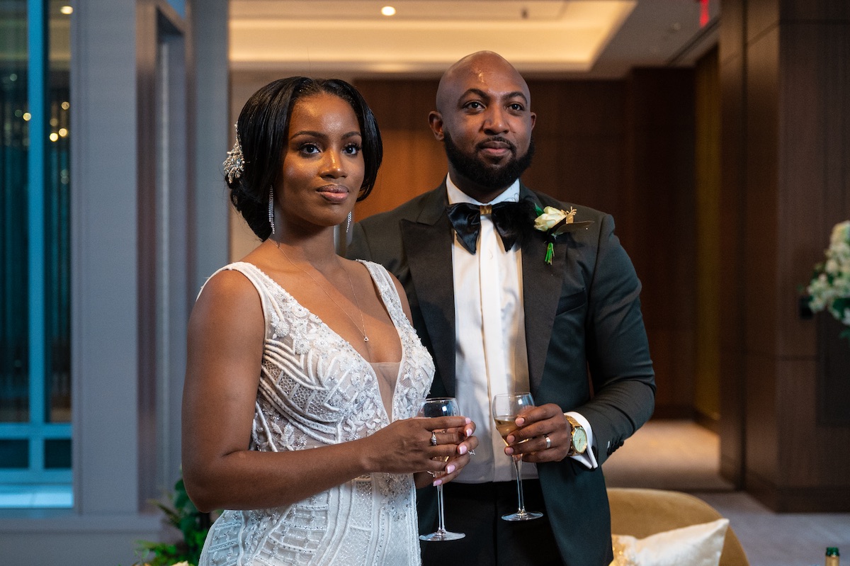 Kirsten and Shaqille from 'Married at First Sight' Season 16 on their wedding day