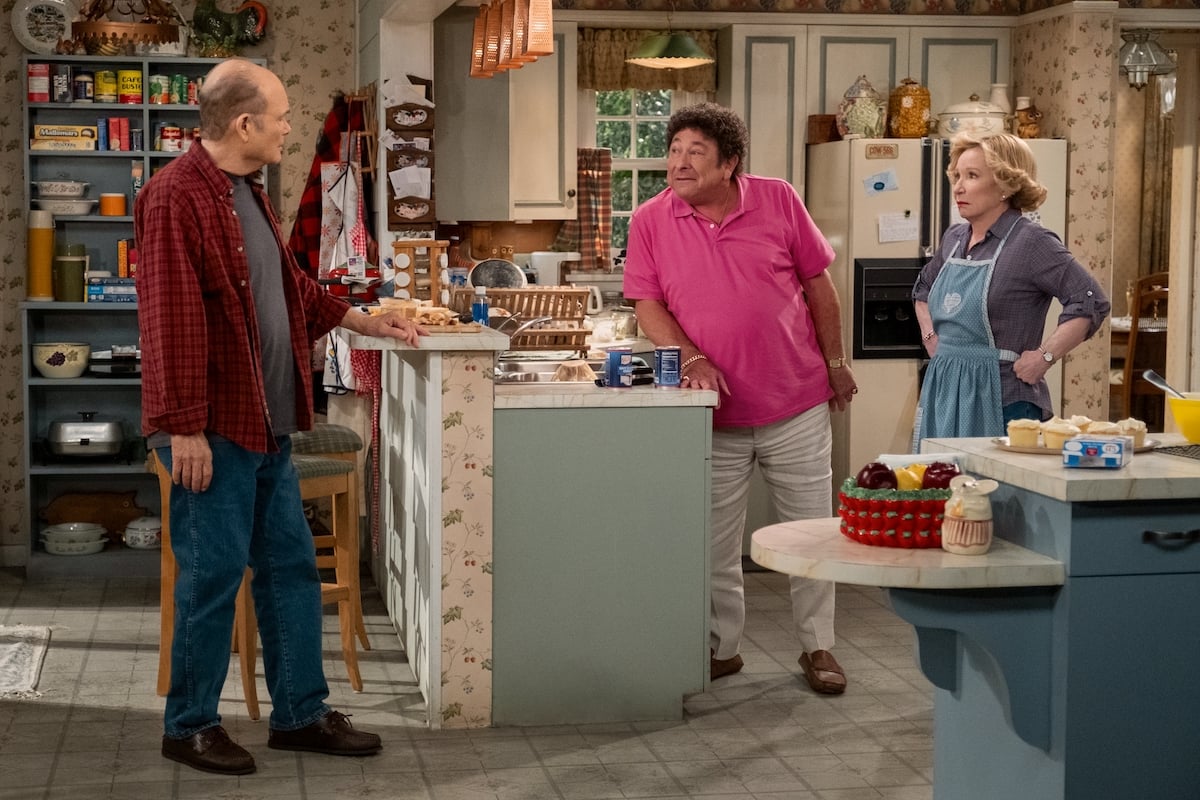 Red (Kurtwood Smith), Bob (Don Stark), and Kitty (Debra Jo Rupp) in the Forman's kitchen in the 'That '70s Show' spinoff 'That '90s Show'