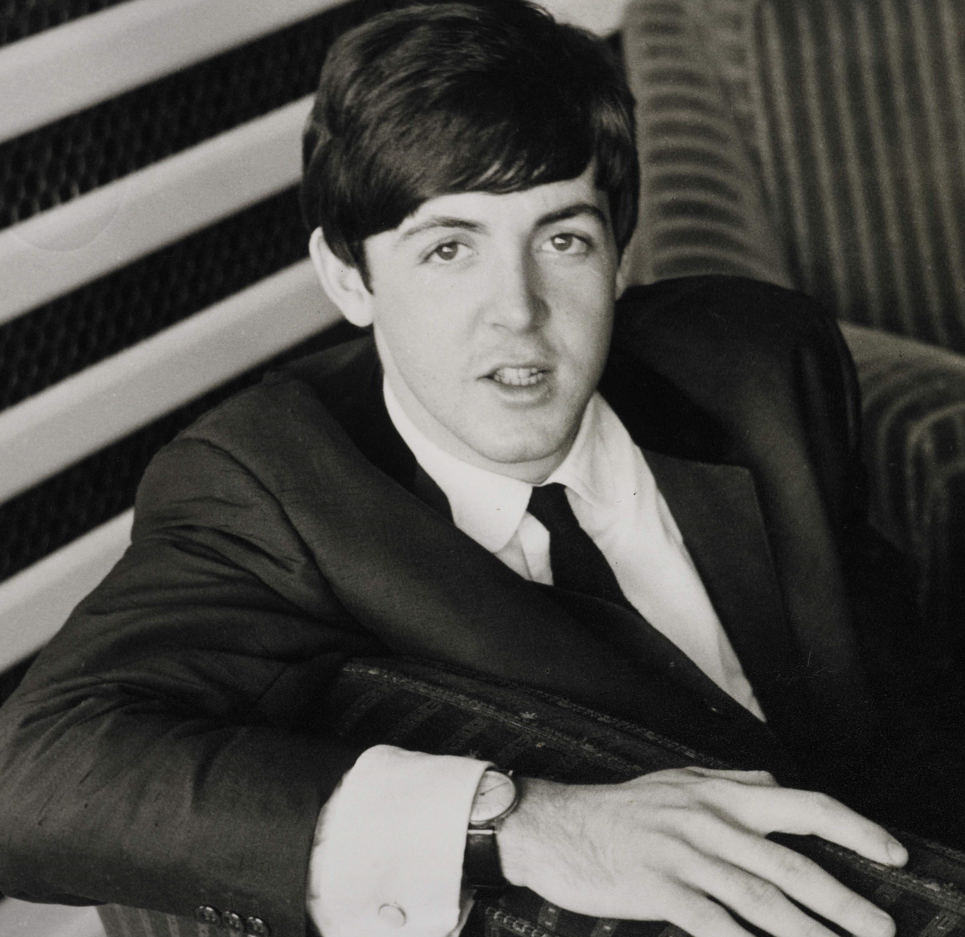 The Beatles' Paul McCartney in black-and-white