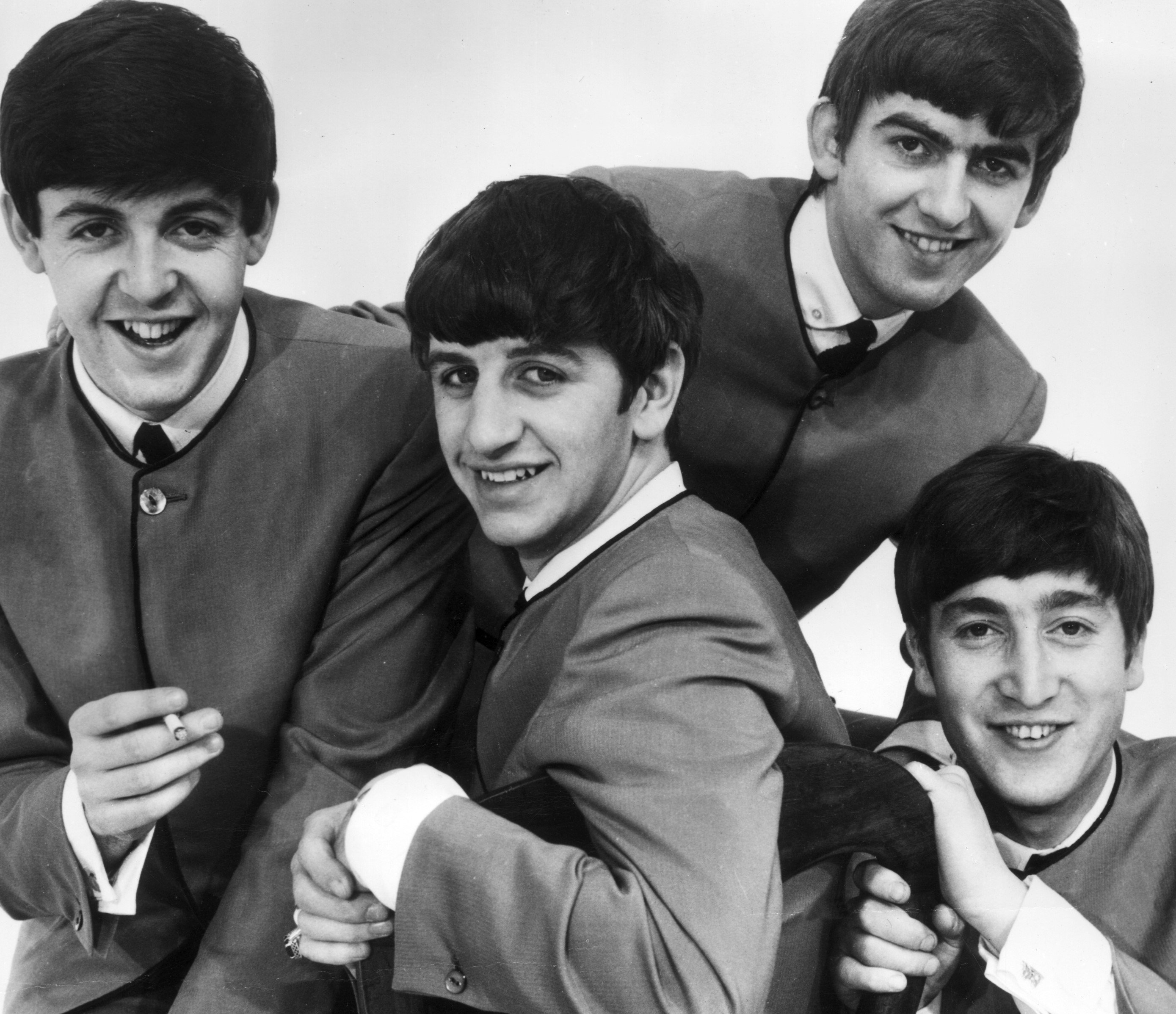 The Beatles in black-and-white