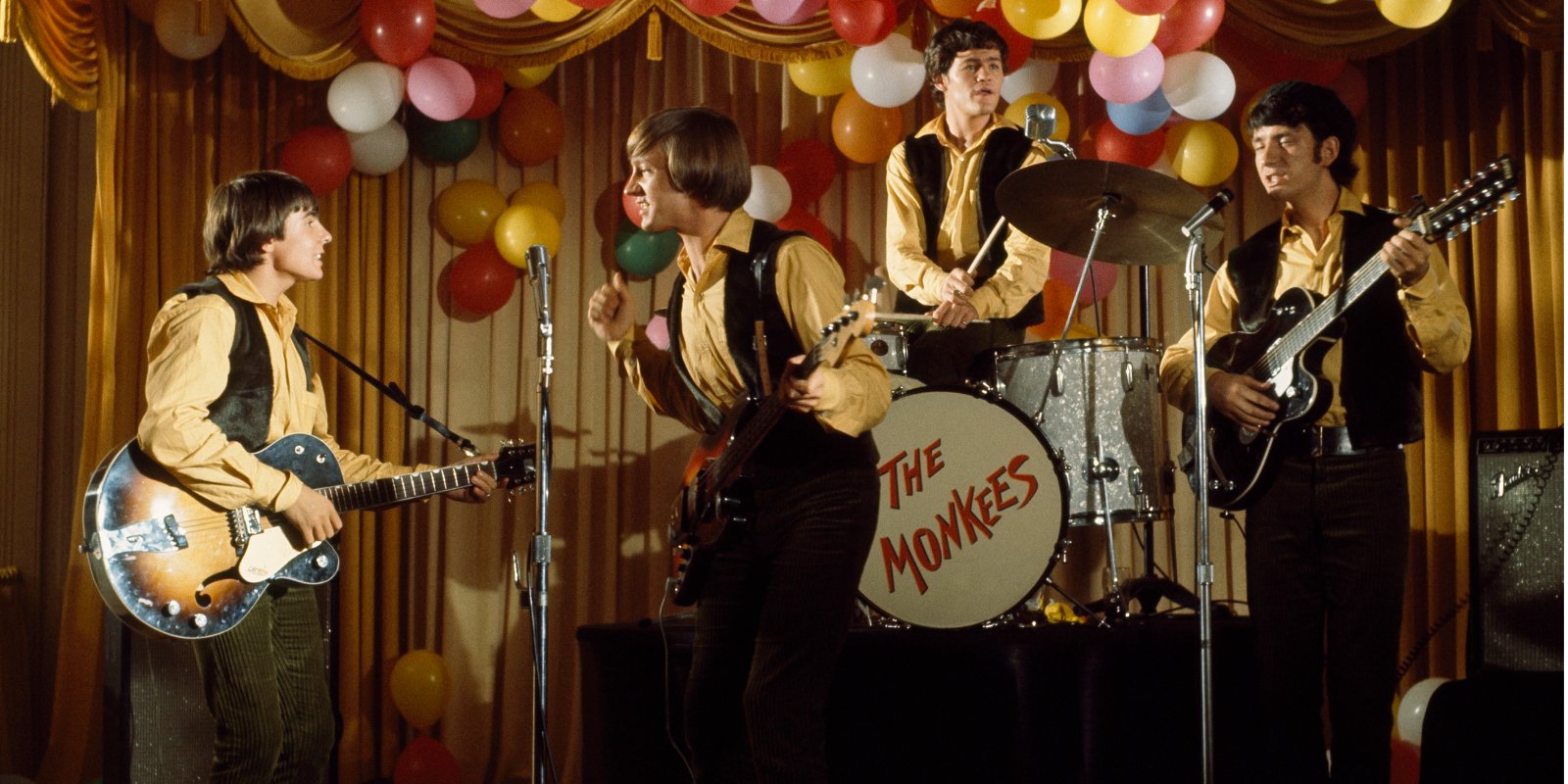 The Monkees on the set of their television series in 1966.