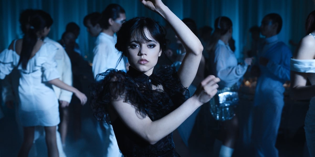 Wednesday Addams (Jenna Ortega) dancing to a song by the name of 'Goo Goo Muck' by The Cramps in 'Wednesday'