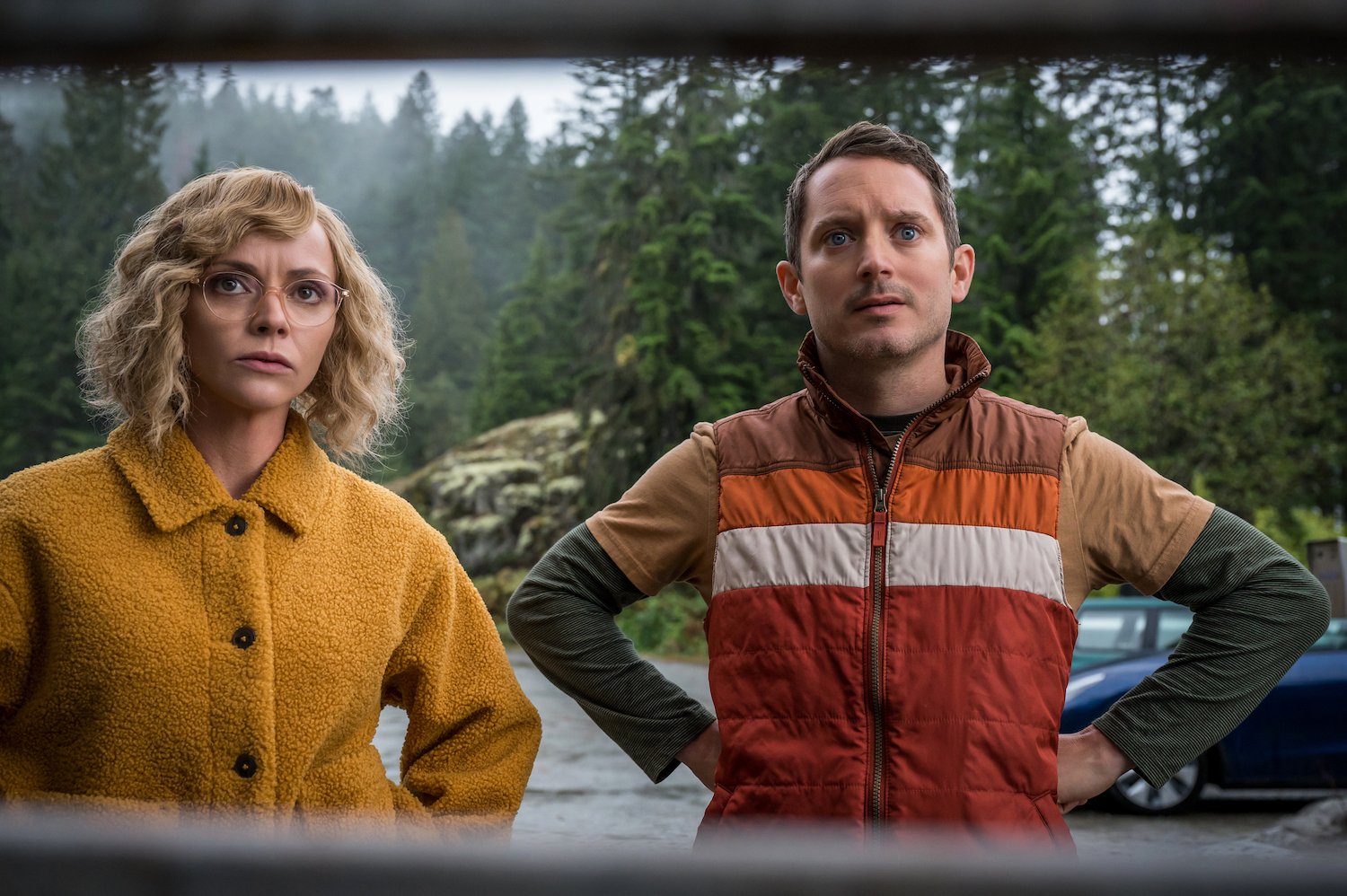 The 'Yellowjackets' Season 2 trailer featured the first glimpse of Elijah Wood, seen here standing next