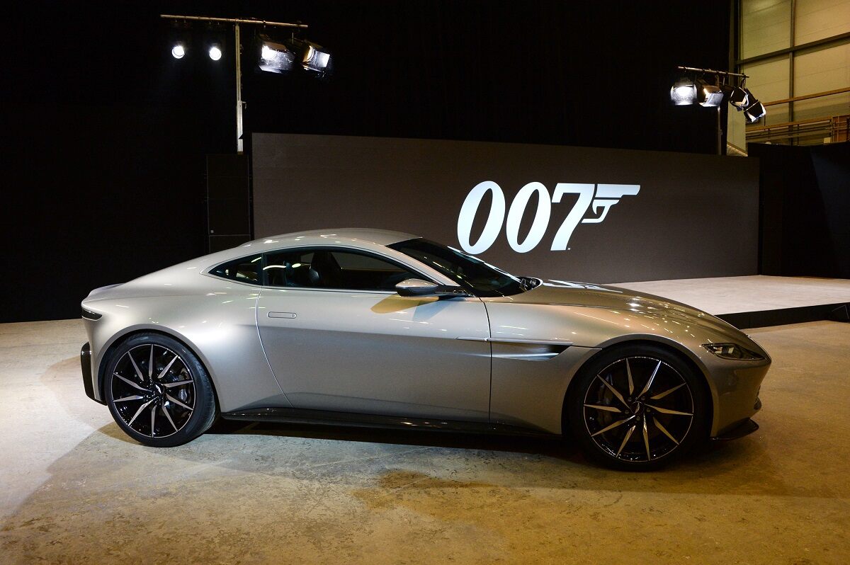 A photocall featuring James Bond's car ahead of 'Spectre,' the 24th James Bond movie. 