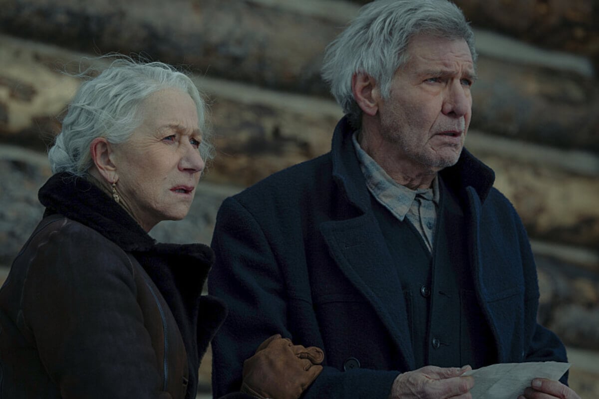 In the 1923 Season 1 finale, Jacob and Cara stand outside their house on the ranch looking stunned. Jacob holds a piece of paper.