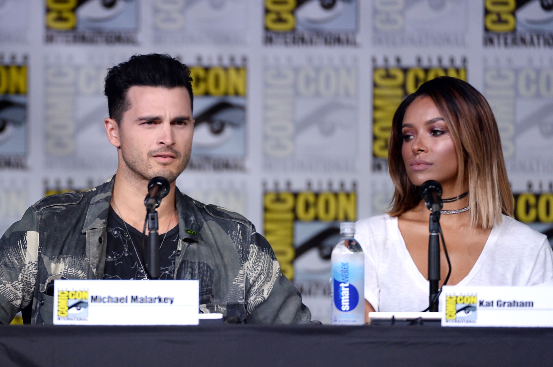 Michael Malarkey and Kat Graham of 'The Vampire Diaries' at Comic-Con International 2016 in San Diego, California