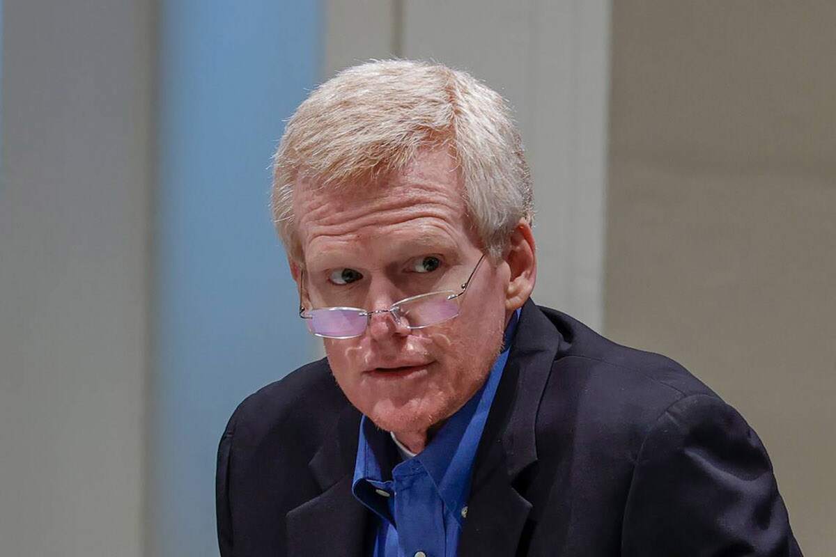 Disgraced lawyer Alex Murdaugh sits in the Colleton County Courthouse in Walterboro, South Carolina, as his attorneys discuss motions in front of Judge Clifton Newman on Dec. 9, 2022