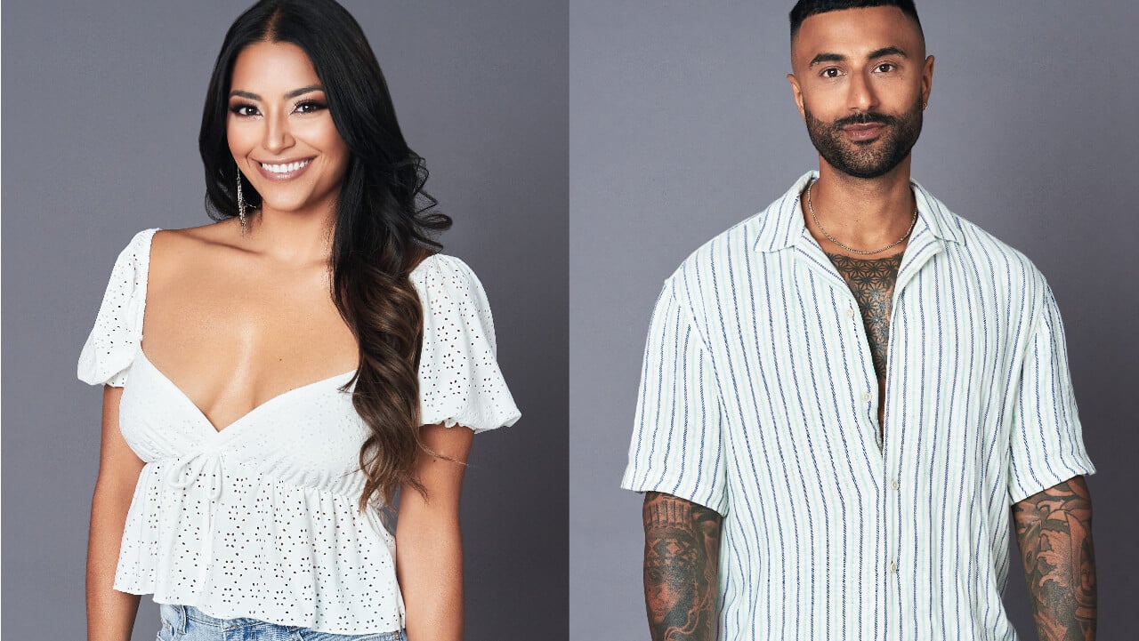 Anissa Aguilar and Hamudi Hasoon posing for 'Are You the One?' cast photos