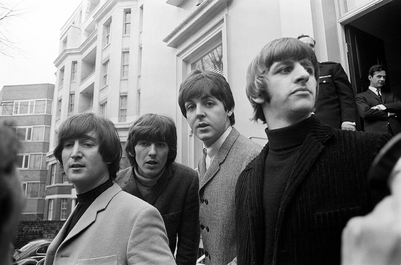 The Beatles, who were inspired by Fred Astaire, in suits in 1965.