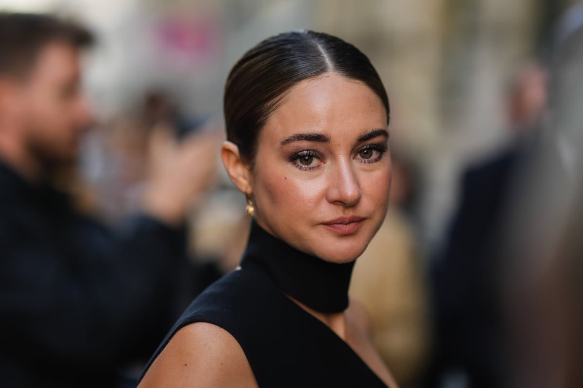 Big Little Lies alum Shailene Woodley in a high neck black dress