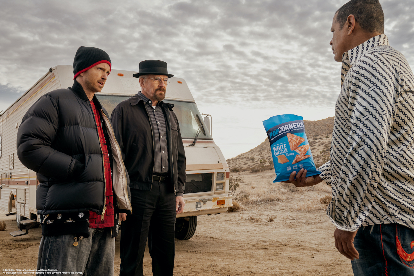 Tuco holds a bag of PopCorners in the Breaking Bad Super Bowl ad