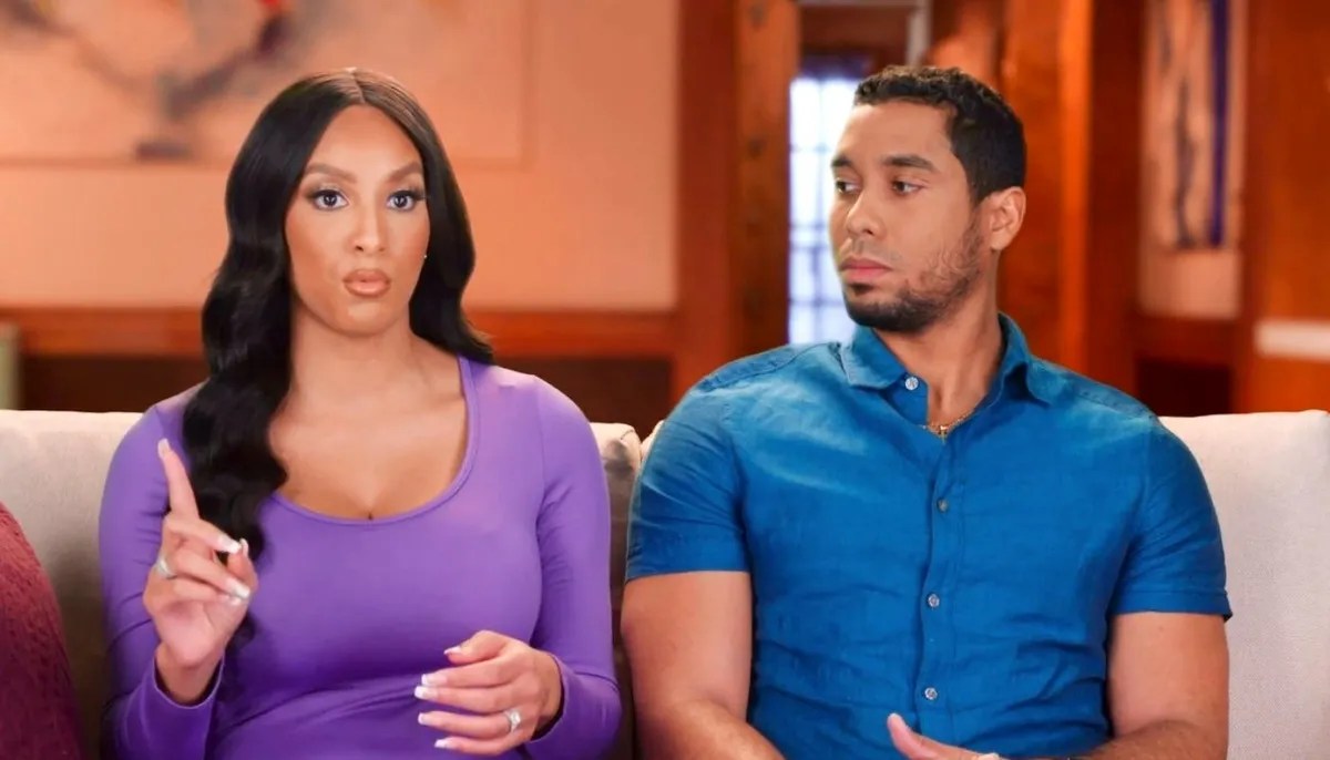 Chantel Everett and Pedro Jimeno sit together during an interview for 'The Family Chantel' on TLC.