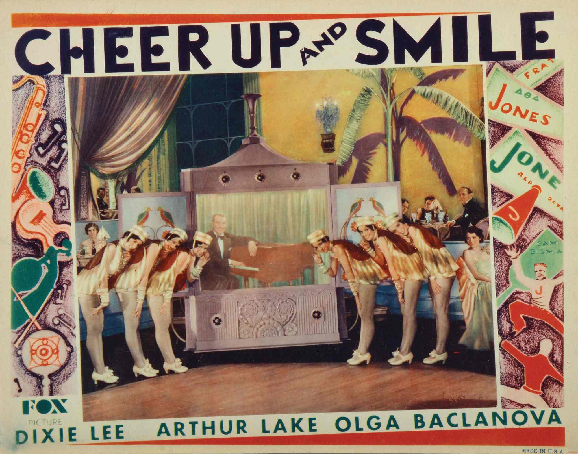 'Cheer Up and Smile' lobbycard with dancers bowing down