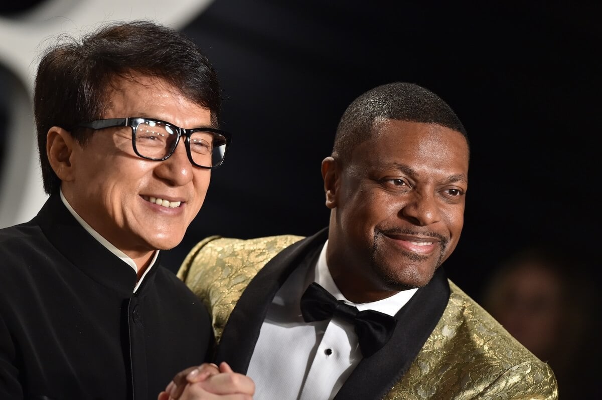 Chris Tucker and Jackie Chan at the Vanity Fair Oscar party.