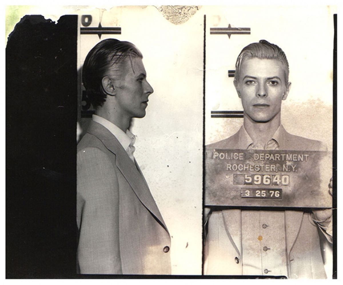 David Bowie's 1976 mugshot.