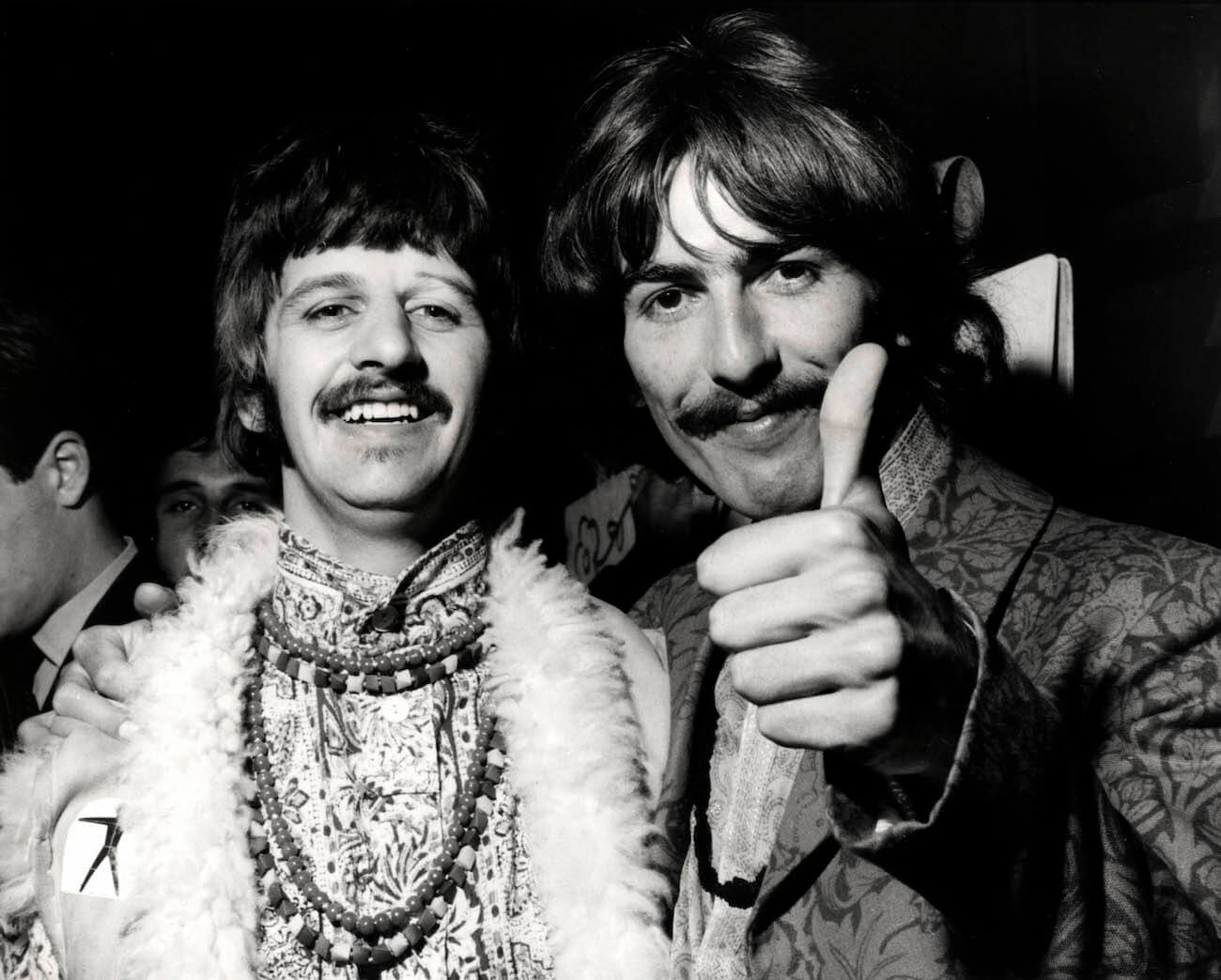 George Harrison and Ringo Starr at the 'All You Need Is Love' session in 1967.