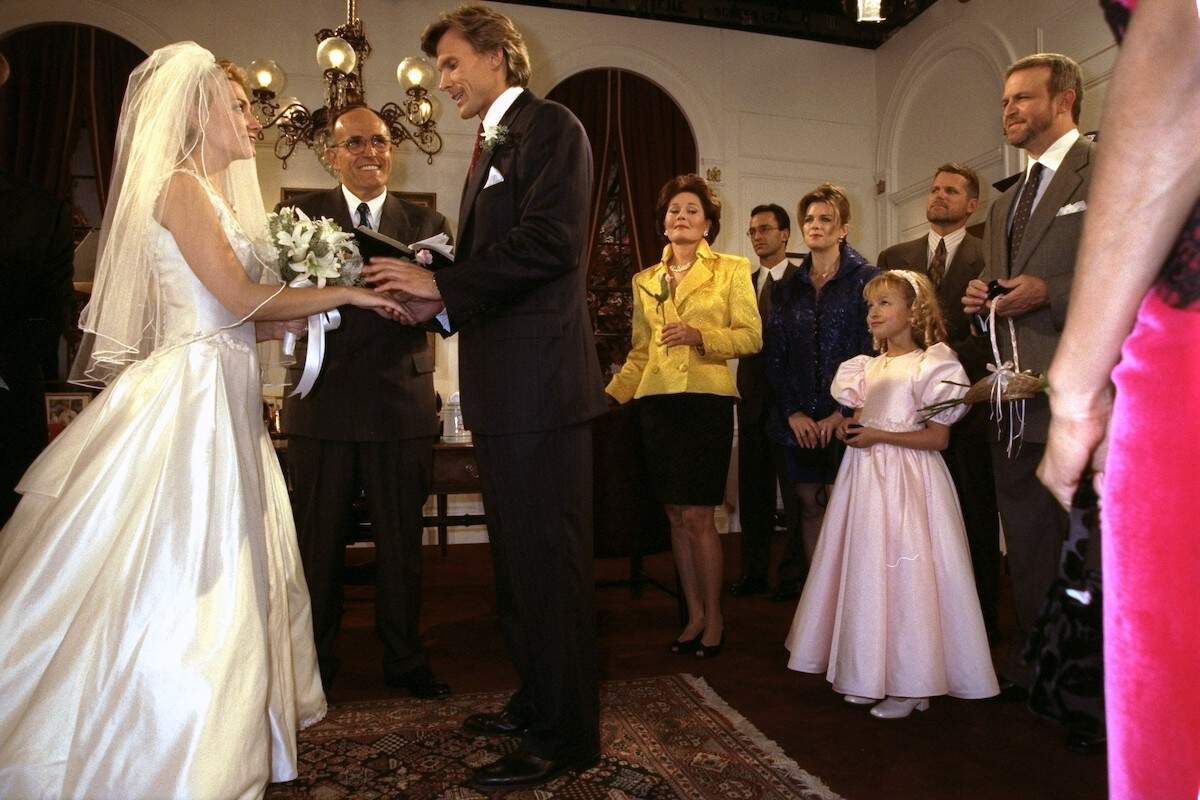 Mayor Rudy Giuliani appears on the TV soap "Guiding Light" as himself where he presides over marriage of Harley Davidson Cooper (Beth Ehlers) and Phillip Spaulding (Grant Aleksander