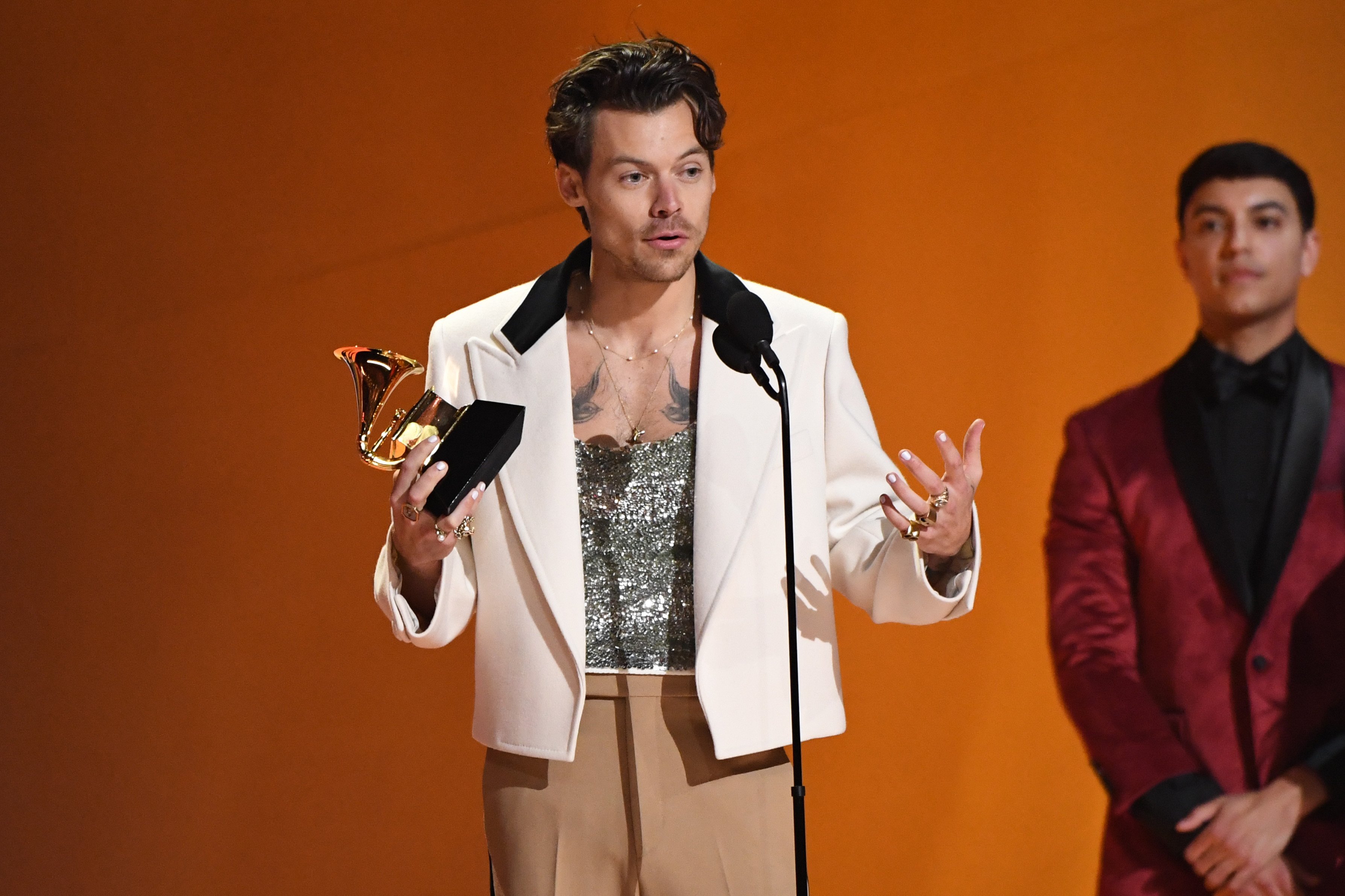 Harry Styles accepts the Best Pop Vocal Album award for 'Harry's House' during the 65th GRAMMY Awards