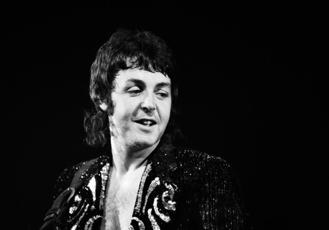 Paul McCartney performing in the Netherlands with Wings in 1972. 