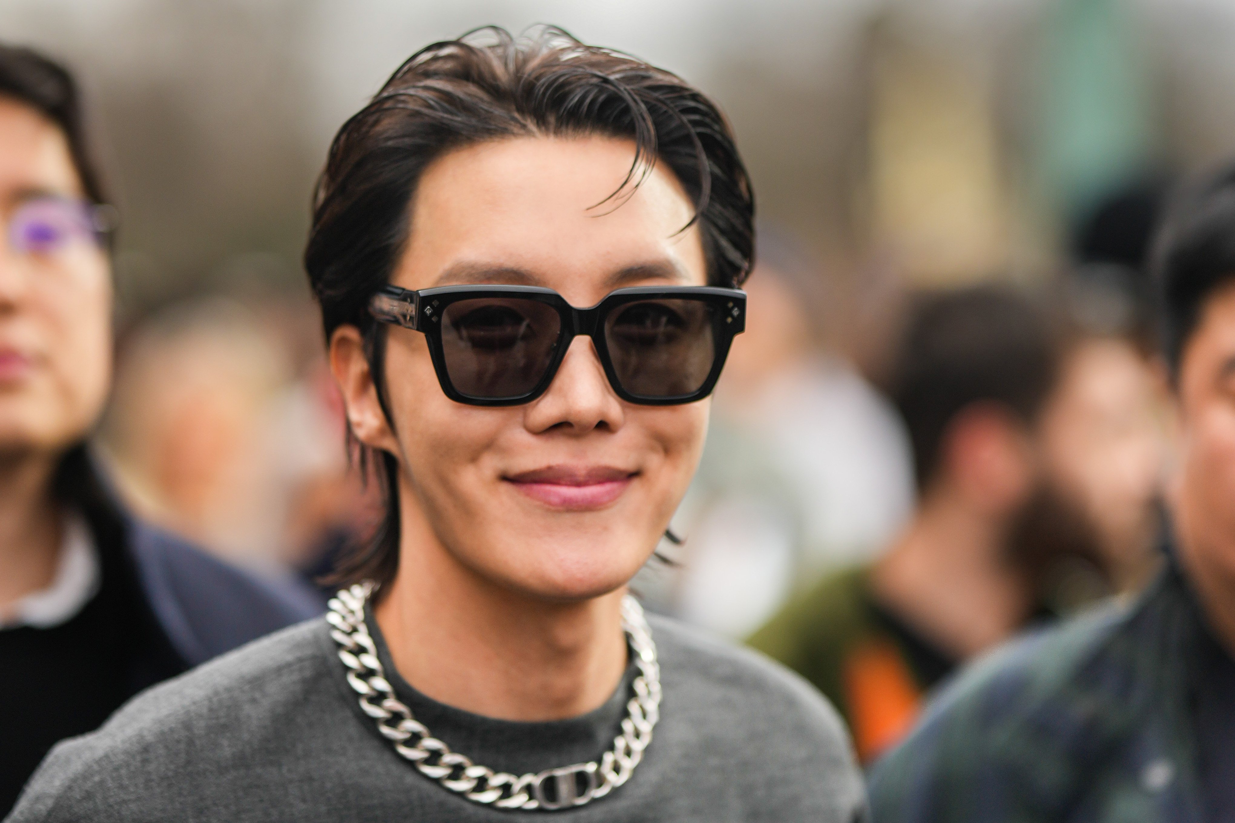 J-Hope of BTS is seen outside Dior, during the Paris Fashion Week