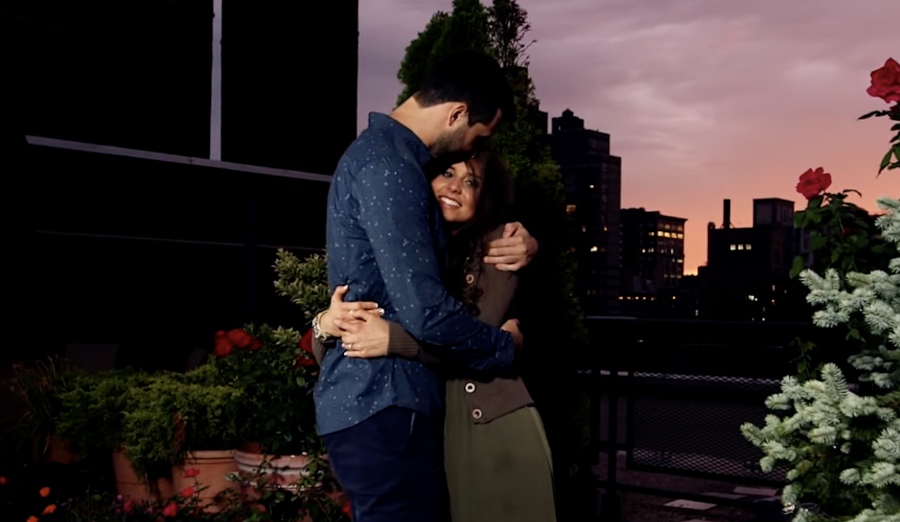 Jeremy Vuolo and Jinger Duggar hug after his proposal on TLC's 'Counting On.' She said he's helped her through "really hard days."