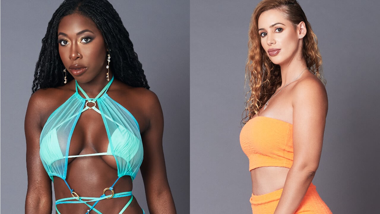 Jordanne Deveaux and Dew Pineda posing for 'Are You the One?' Season 9 cast photos
