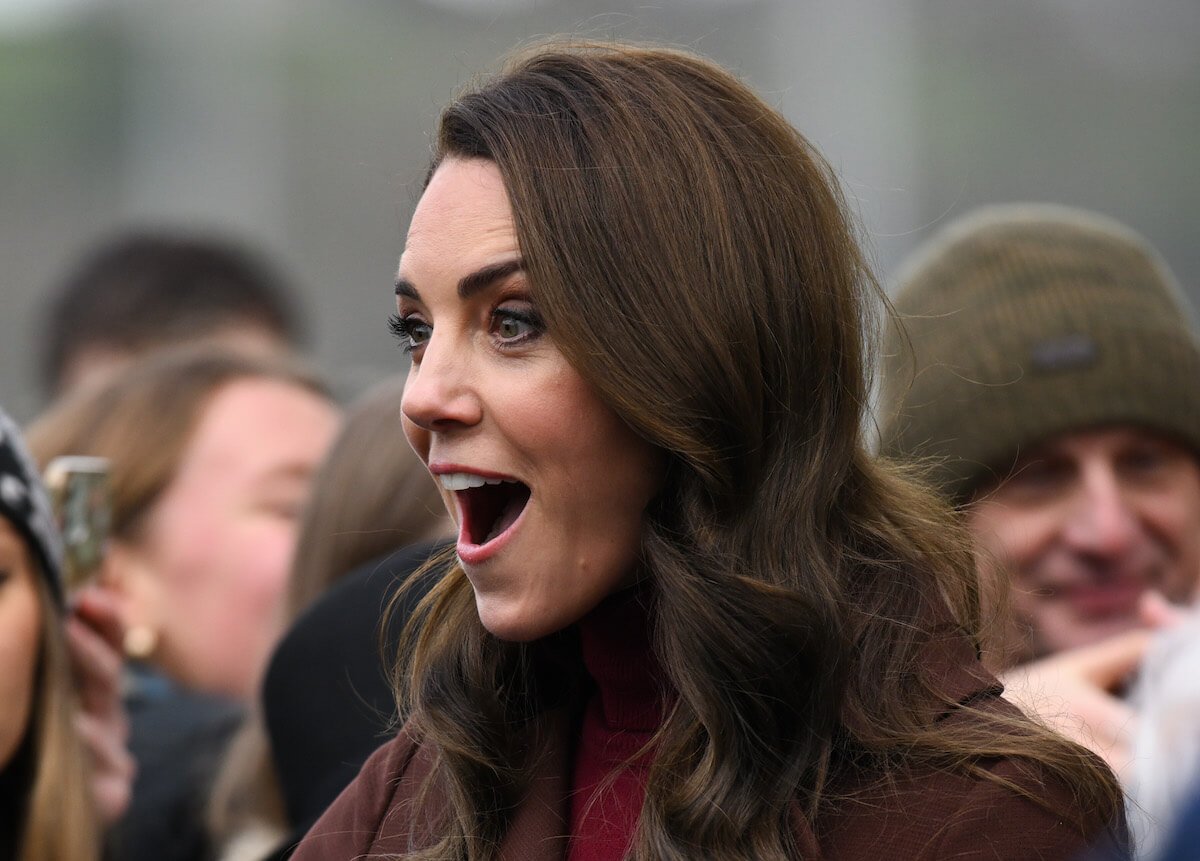 Kate Middleton, who hugged her former teacher seemingly disputing Prince Harry and Meghan Markle's claim, looks on in Cornwall
