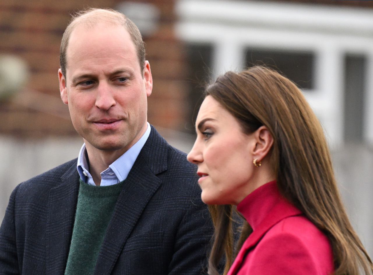 Prince William, Prince of Wales, and Kate Middleton, Princess of Wales pictured during their visit to Windsor Foodshare on January 26, 2023, at Dedworth Green Baptist Church in Windsor, England.